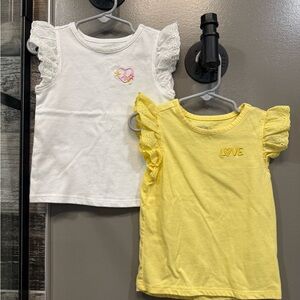 Garanimals Ruffle Eyelet Shirts Embroidered Love Toddler Girl 2T Lot